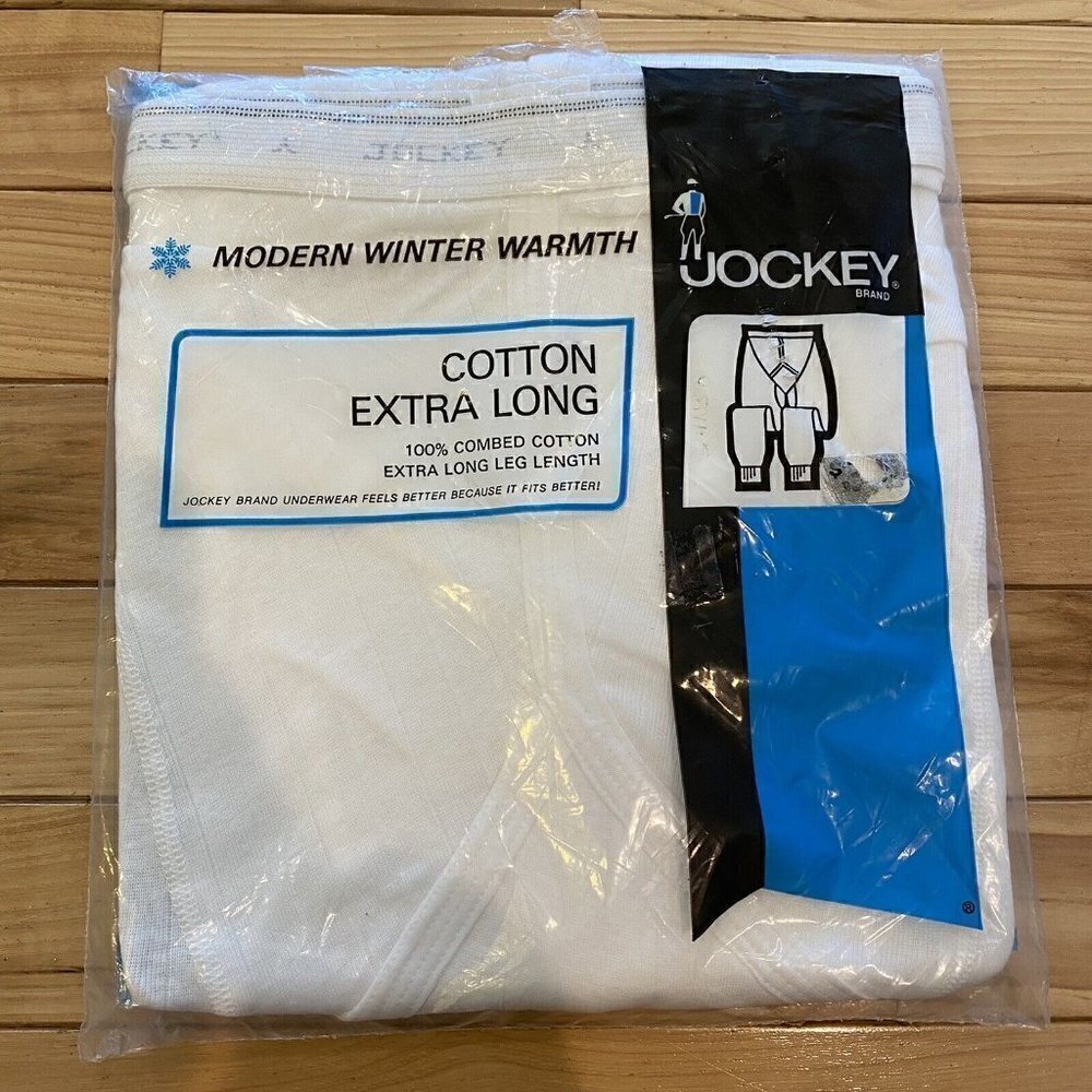 VTG 1971 NOS Jockey Modern Winter Warmth Cotton Thermal Underwear 42 XLong White